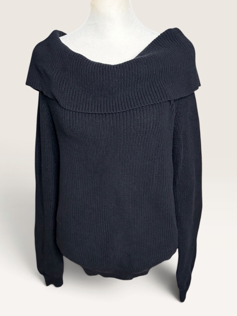 Lovers + Friends Off-the-Shoulder Knit Sweater - Black